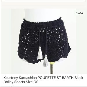 Poupette St Barth Black Doiley Shorts, Size OS